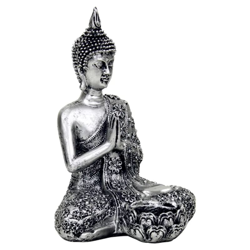 Buddha with candle holder silver