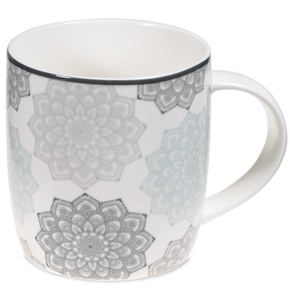 Set of teacup mandala gray