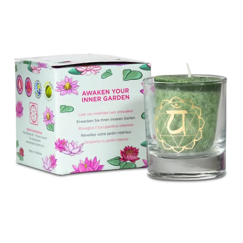 Votive scented candle fourth chakra in gift box