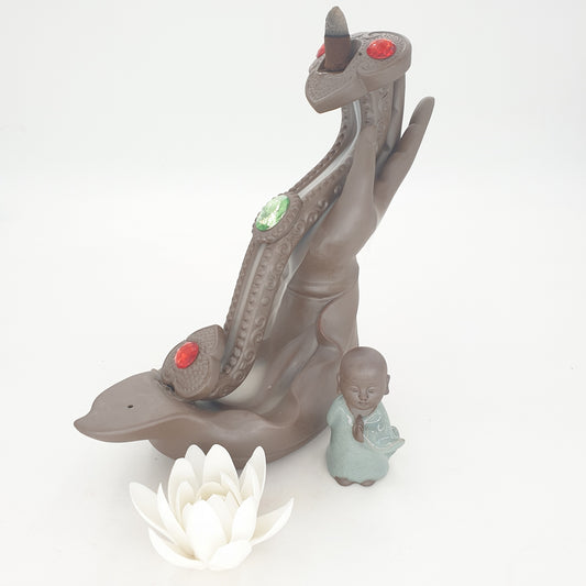 Backflow incense burner Yuni with Buddha and Lotus