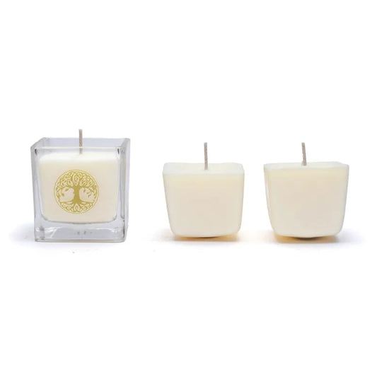 Rapeseed wax scented candle tree of life refill set