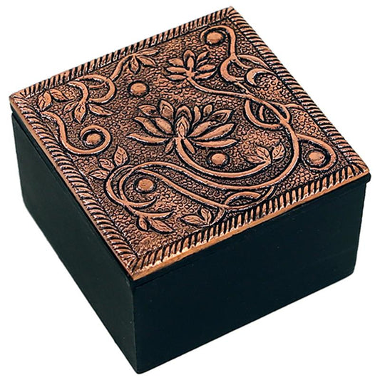 Lotus copper-colored jewelry box 