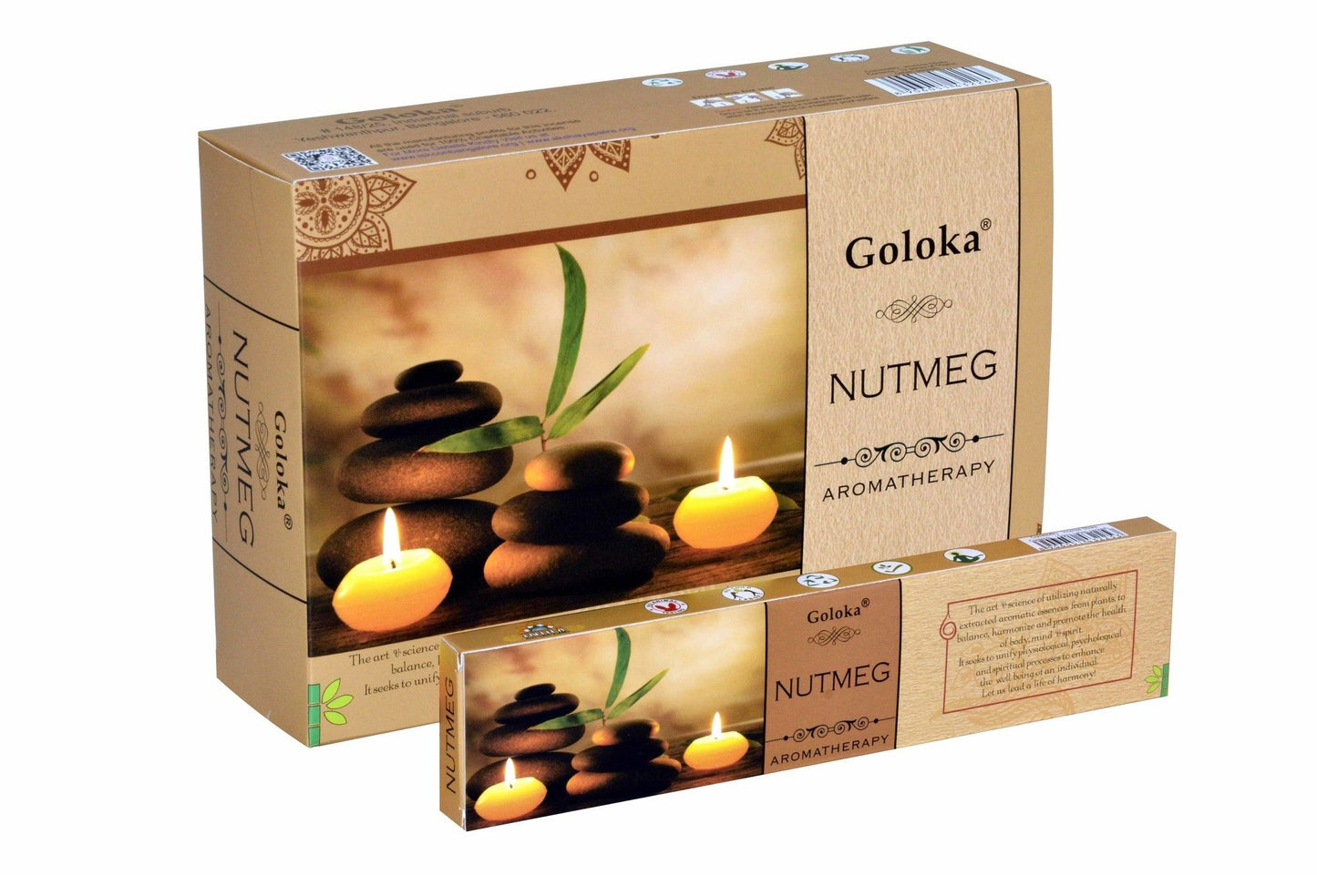 Goloka Aromatherapy Nutmeg (Muskat) Räucherstäbchen - Würzige Wärme für Entspannung