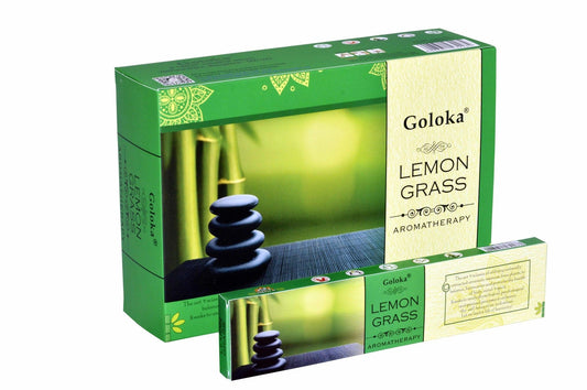 Goloka Aromatherapy Lemongrass Räucherstäbchen - Belebender Duft für Harmonie