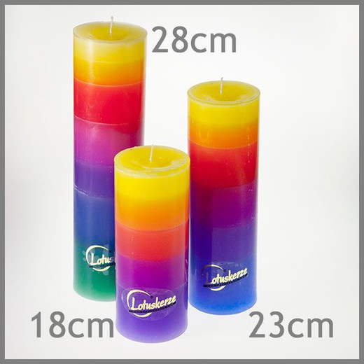 Lotus candle Rainbow 18cm