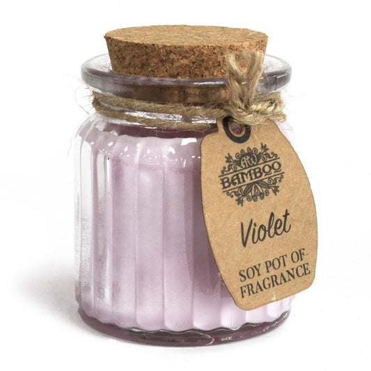 Soy candles in glass - violet