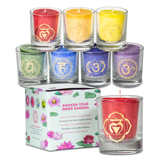 Set: 7 Votive Chakra scented candles in gift box