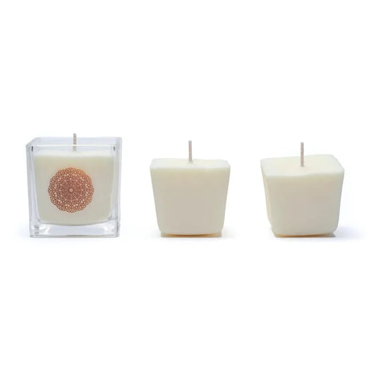 Rapeseed wax scented candle sandalwood refill set