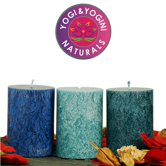 Yogi &amp; Yogini stearin candles 3 x OCEAN