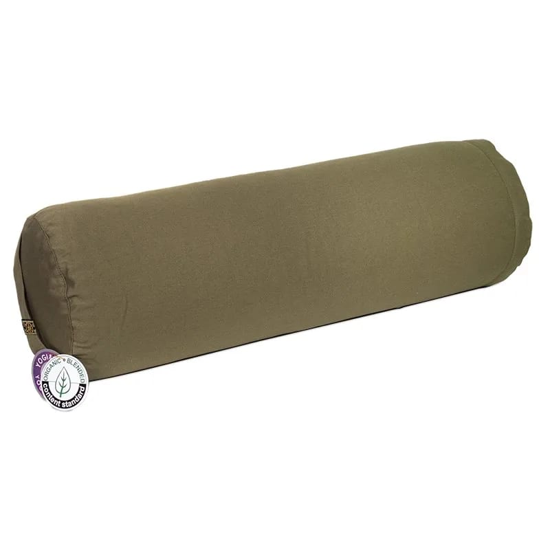 Bolster olive round organic cotton